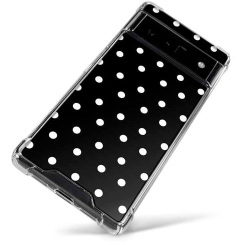 Black and White Polka Dots Google Pixel 6 Clear Case
